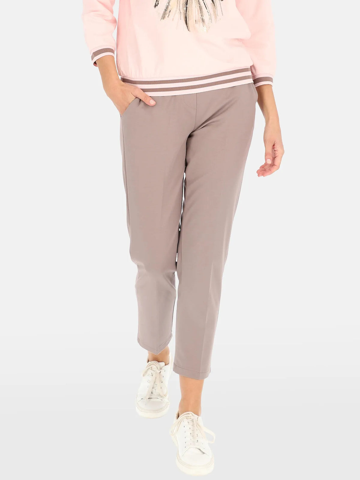 Pantalon Élégant Gris 53%Viscose