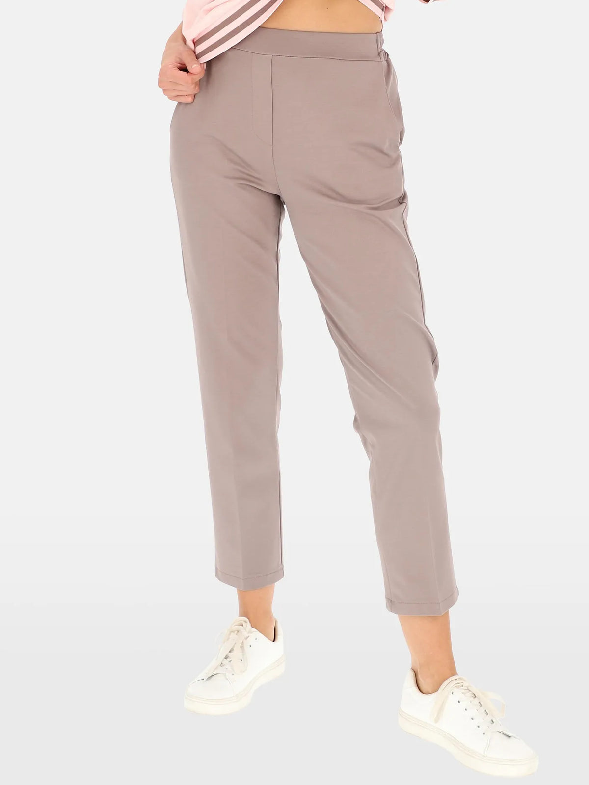 Pantalon Élégant Gris 53%Viscose