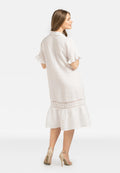 Robe Légère Blanche 100% Lin avec Dentelle