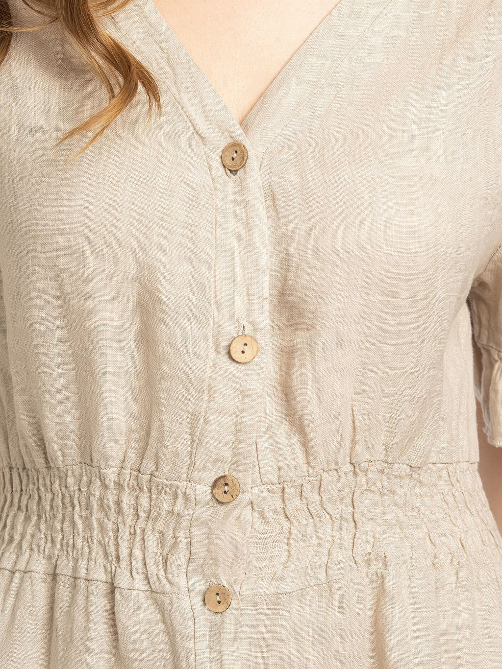 Robe Midi Beige en 100% Lin