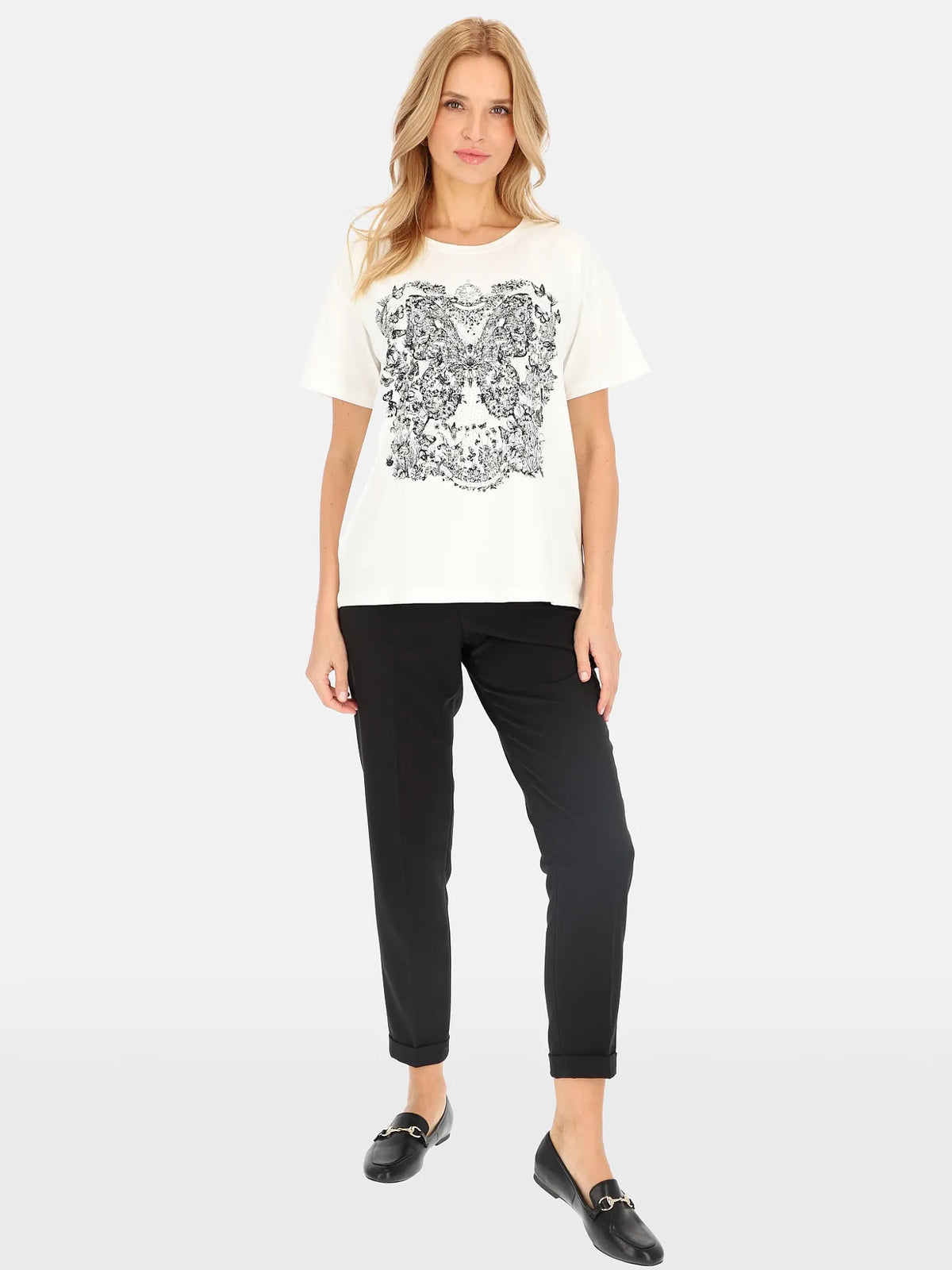 T-shirt Blanc Papillon 90%Coton