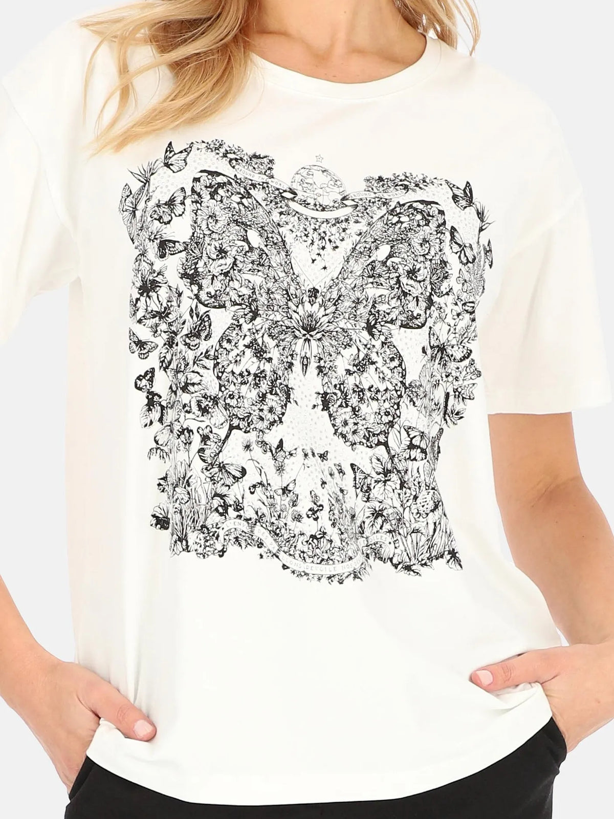 T-shirt Blanc Papillon 90%Coton