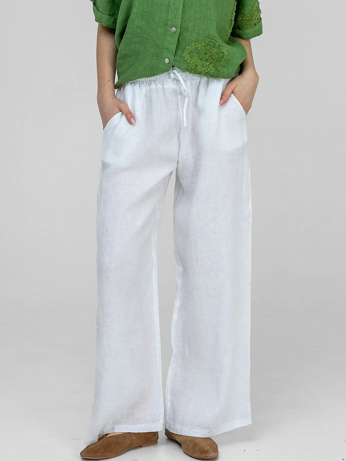 Pantalon Blanc 100% Lin