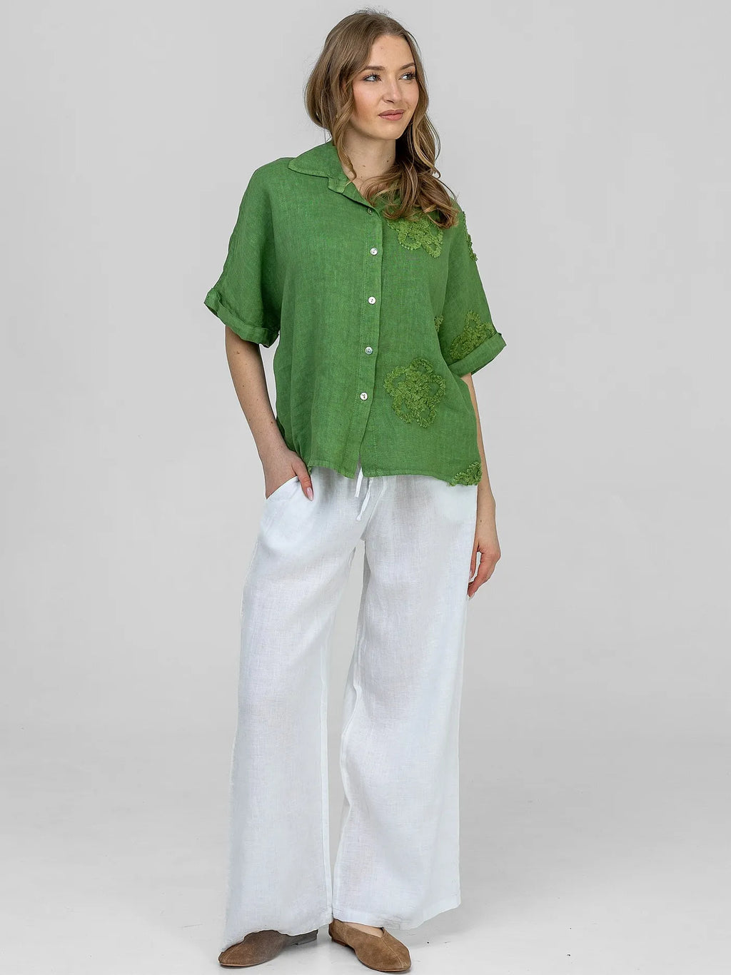 Pantalon Blanc 100% Lin