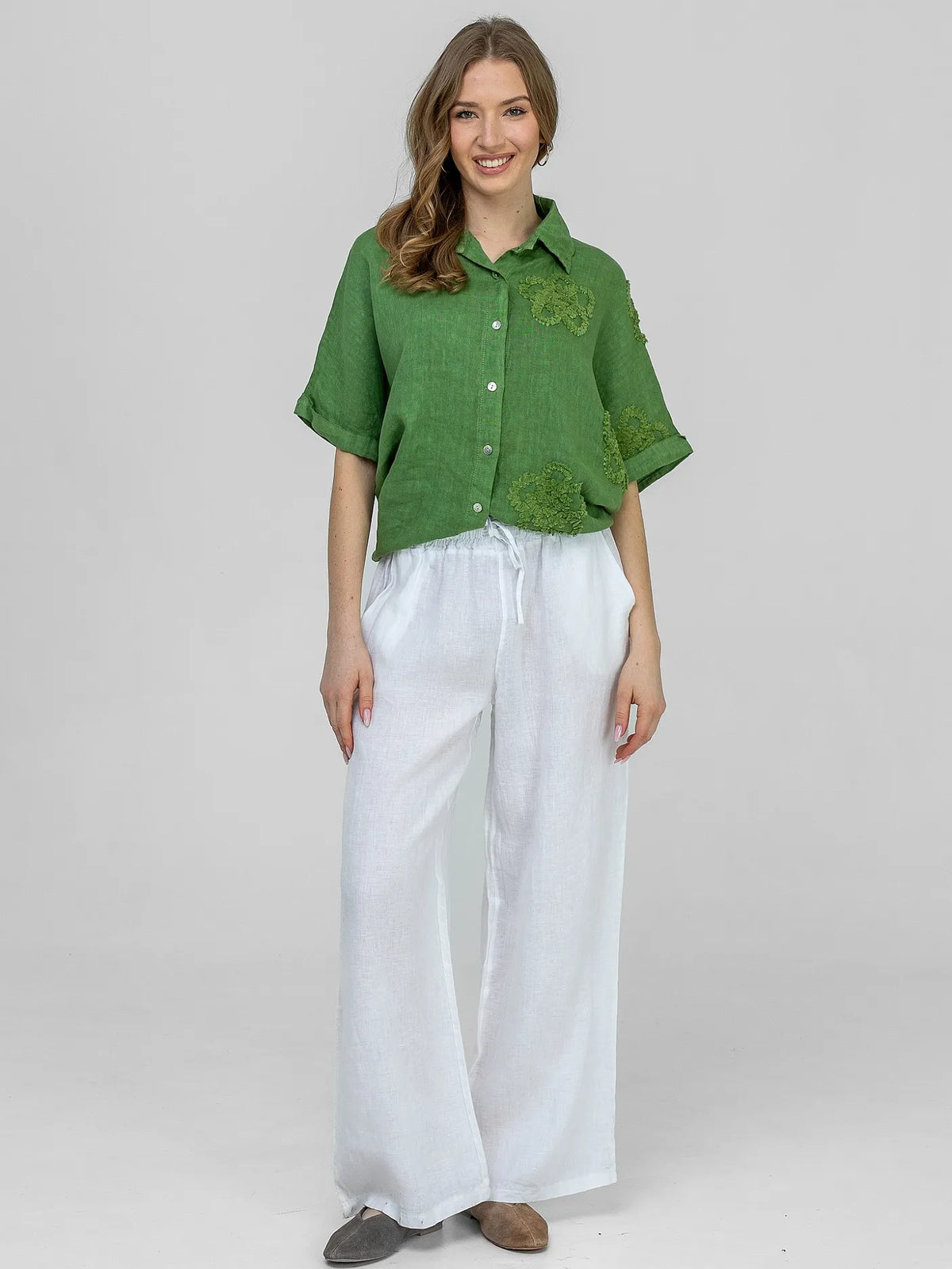 Pantalon Blanc 100% Lin