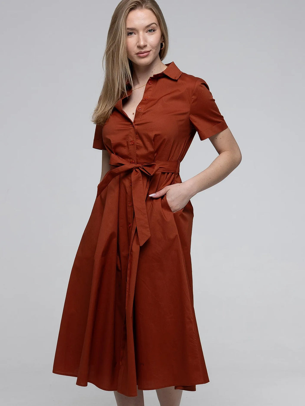 Robe-Chemise Coffee 98%Coton
