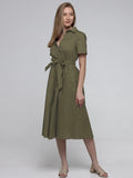 Robe-Chemise Kaki 98%Coton