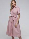 Robe-Chemise Rose Clair 98%Coton