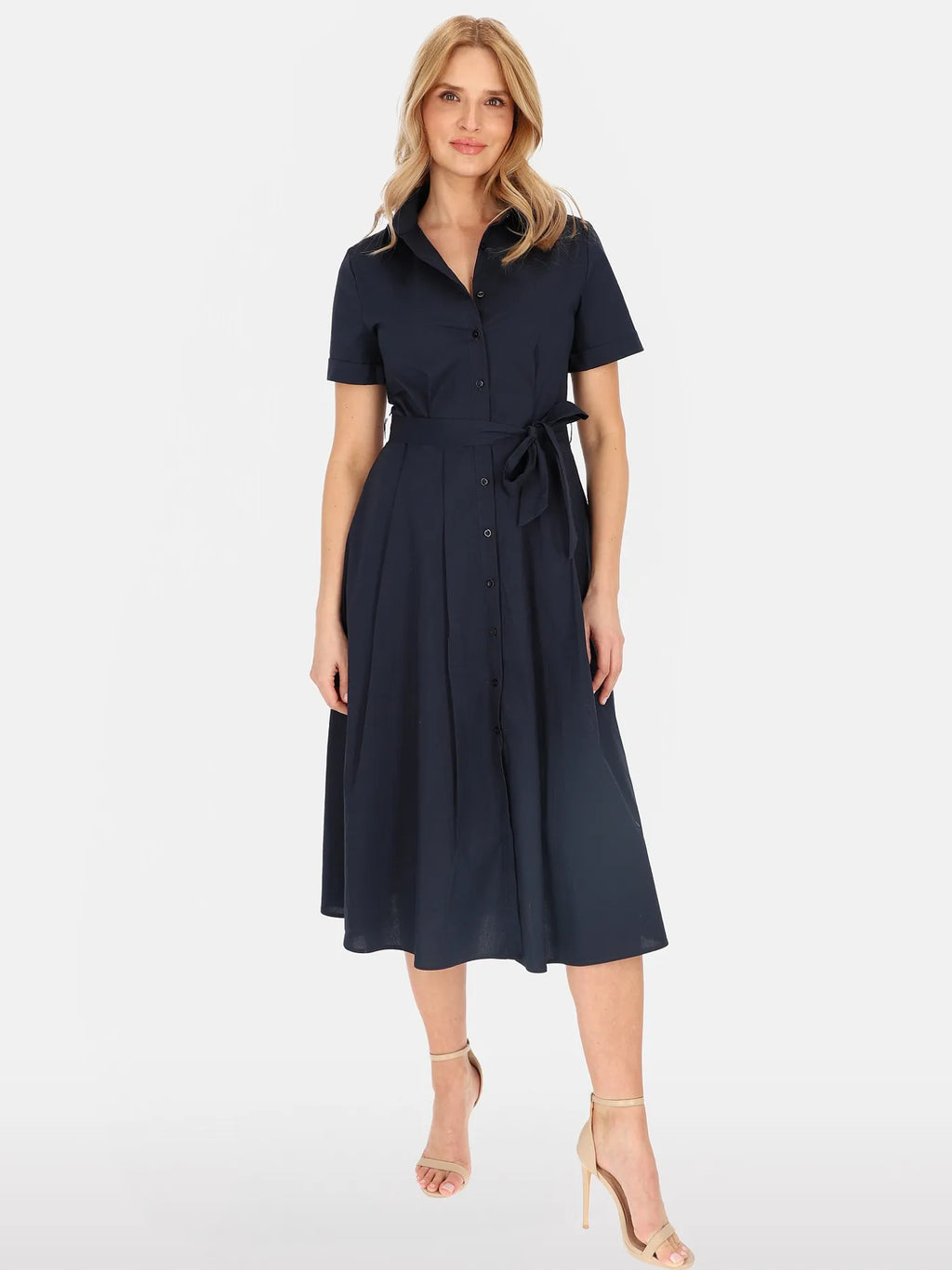 Robe-Chemise Bleu Marine 98%Coton