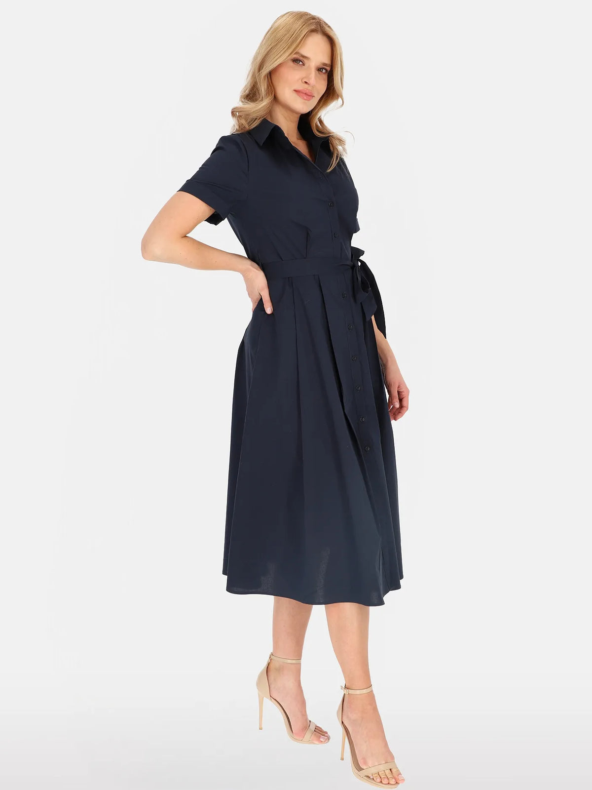 Robe-Chemise Bleu Marine 98%Coton