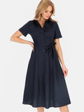 Robe-Chemise Bleu Marine 98%Coton