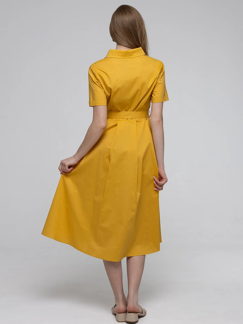 Robe-Chemise Jaune 98%Coton