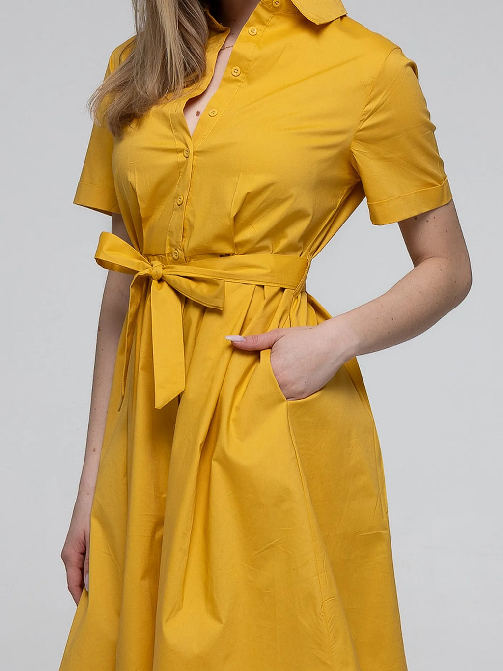 Robe-Chemise Jaune 98%Coton